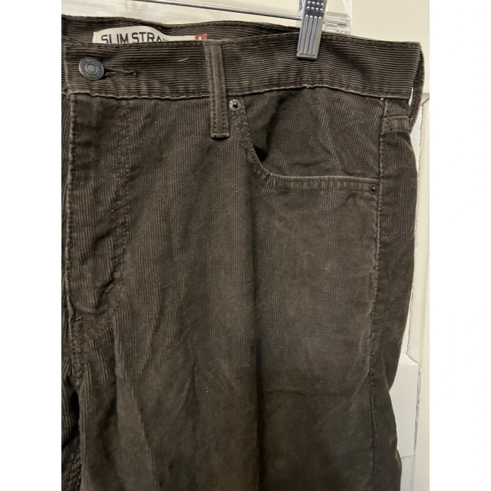 Levi's White Tab 514 Slim Straight Fit Corduroy Pants 36x34 Brown Vintage Mens
